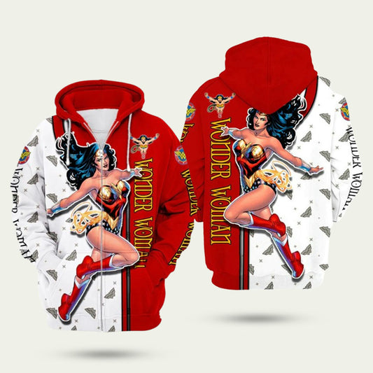 Wonder Woman Superhero Red Hoodie
