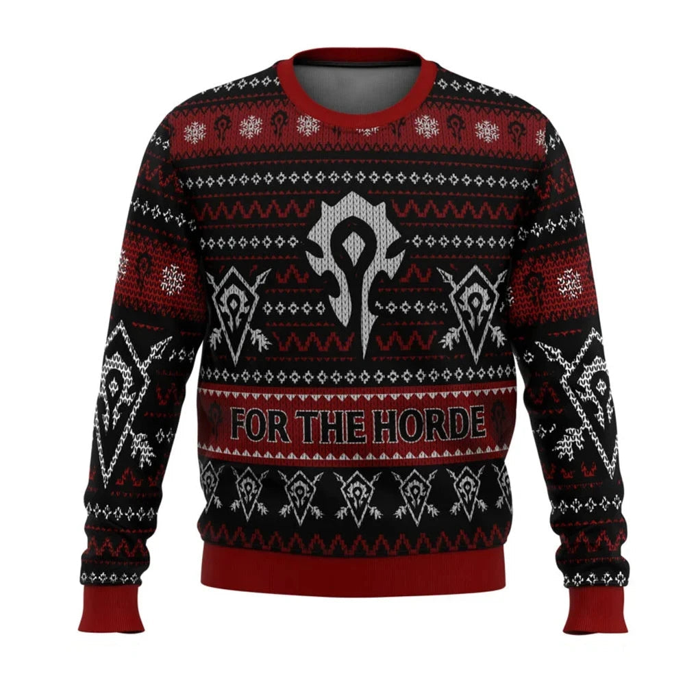 World Of Warcraft For The Horde Ugly Christmas Sweater