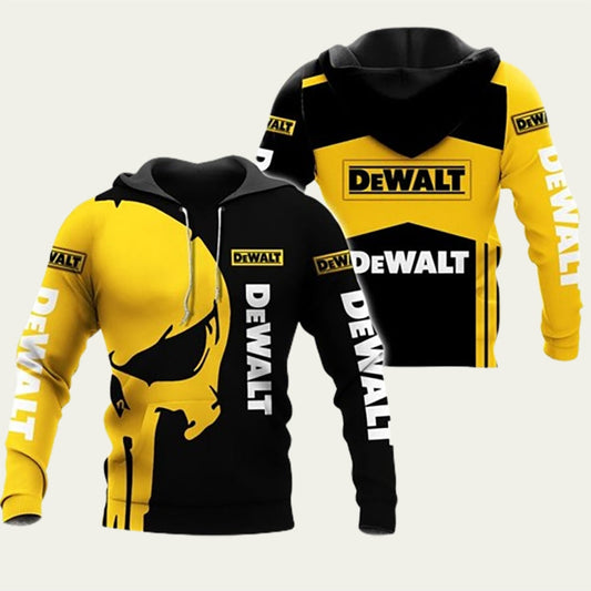 Yellow Dewalt Skull Hoodie
