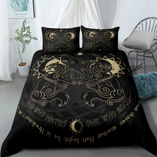 Yggdrasil and Fenrir Viking Bedding Set