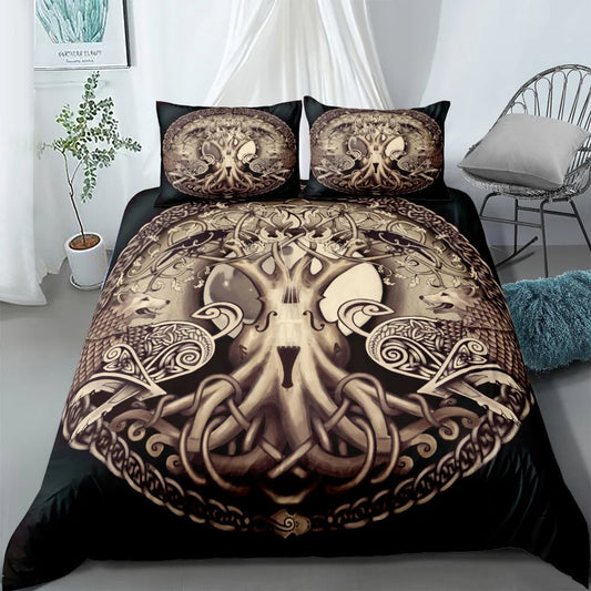Yggdrasil and Wolf Norse Artistic Viking Bedding Set