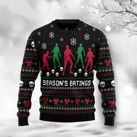 Zoombie Season Eatings Ugly Christmas Sweater