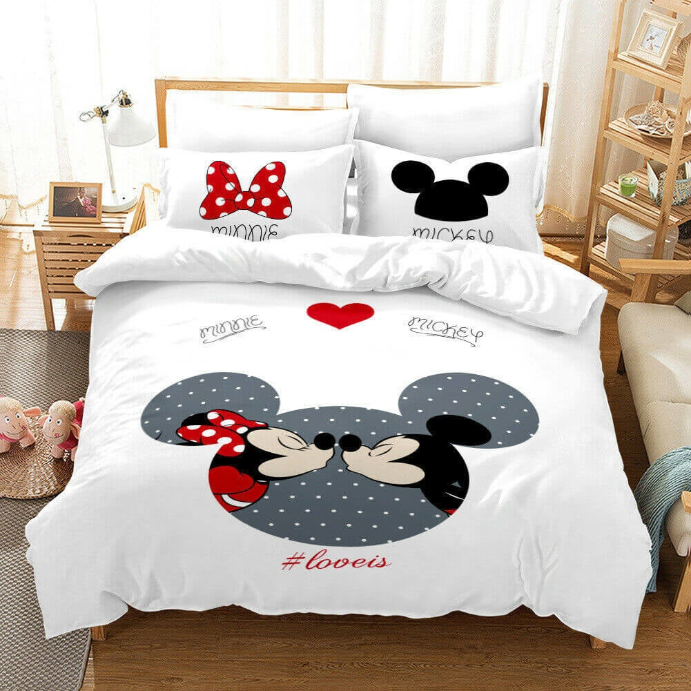 Mickey Minnie Love Bedding Set