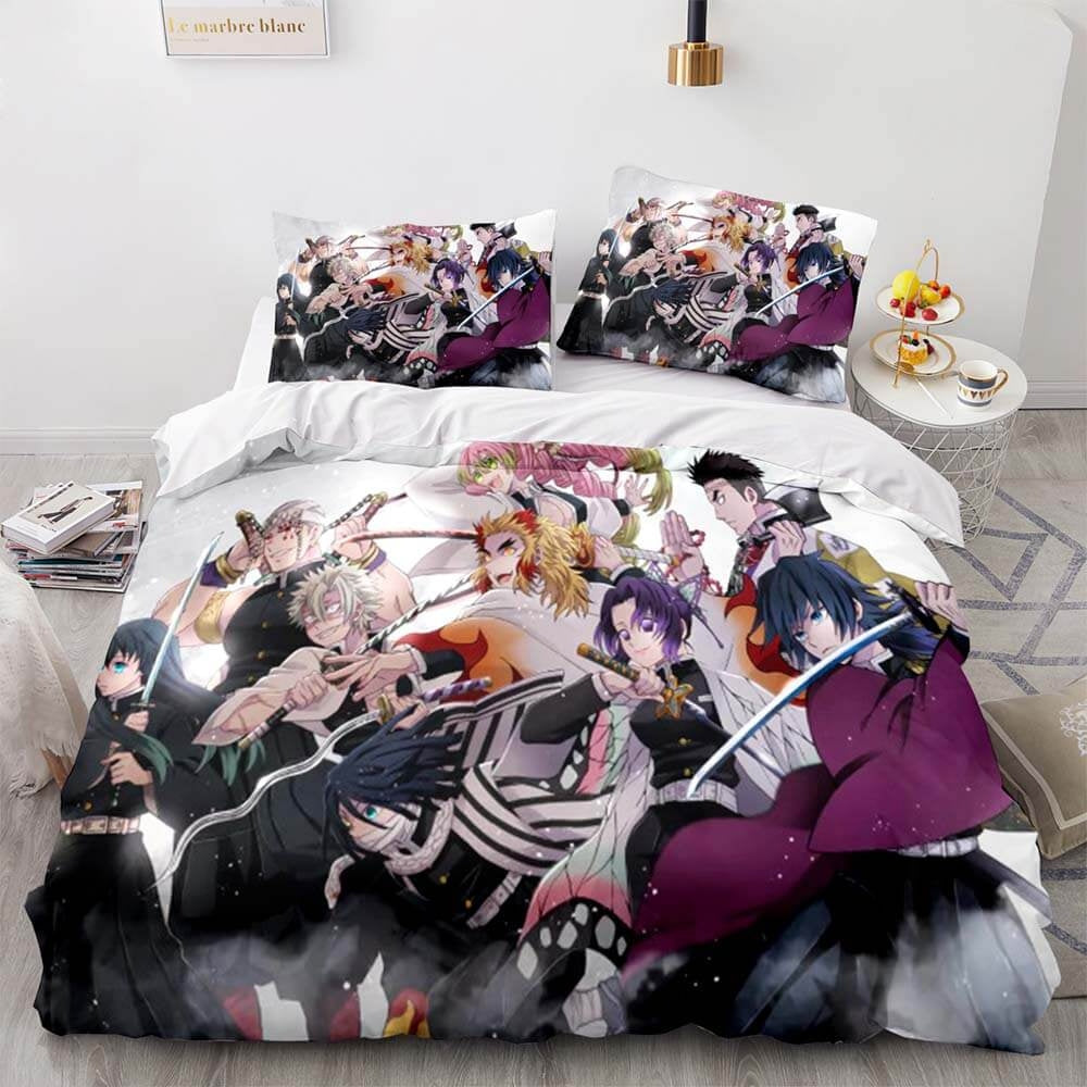 Anime Demon Slayer Bedding Set with Pillowcases