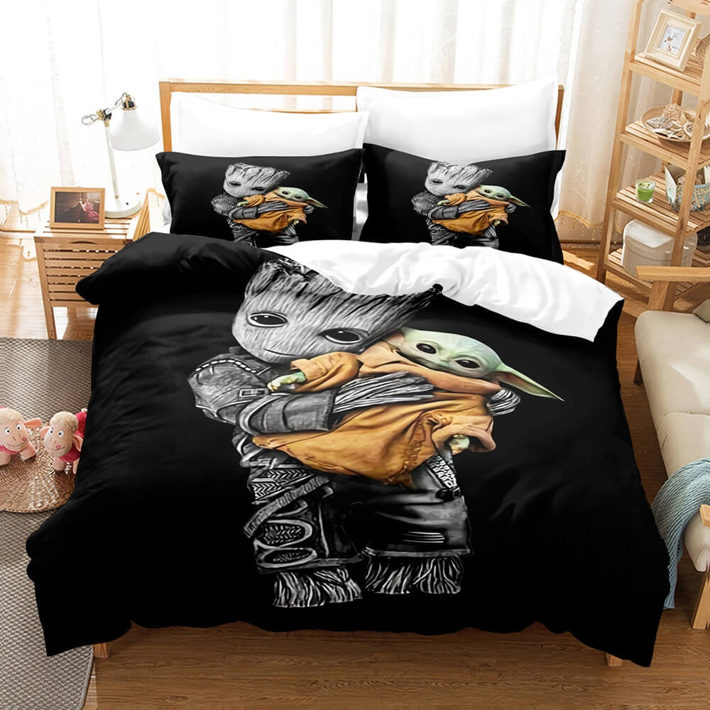 The Groot Hug Baby Yoda Bedding Set