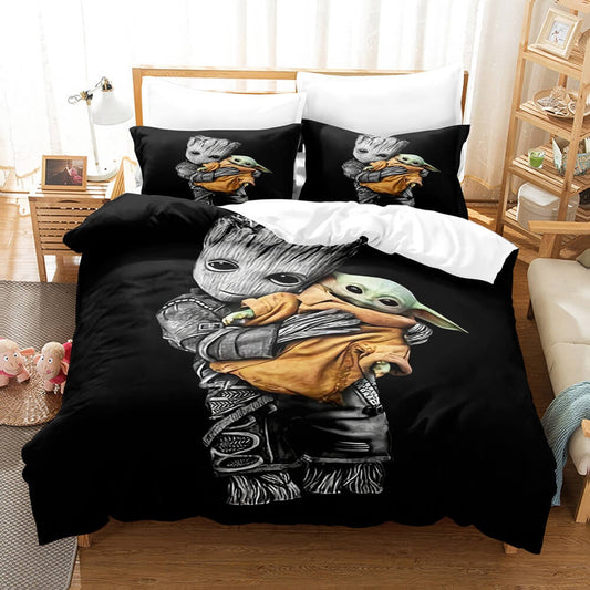 The Groot Hug Baby Yoda Bedding Set