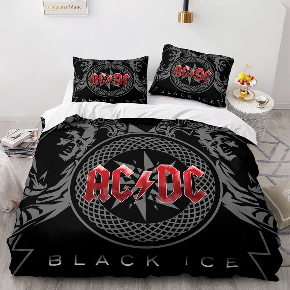 AC DC Band Bedding Set, Black Ice