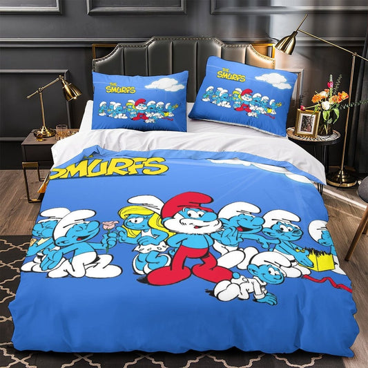 Smurfs Bedding Set Single Double King Size