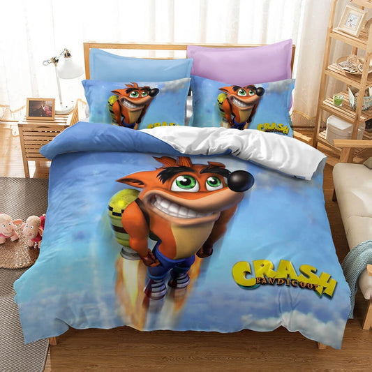 Crash Bandicoot Bedding Set Single Double King Size