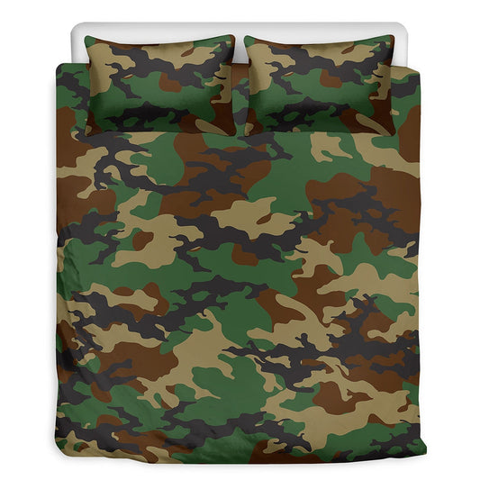 Green & Brown Camouflage Bedding Set