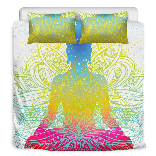Colorful Lotus Buddha Bedding Set