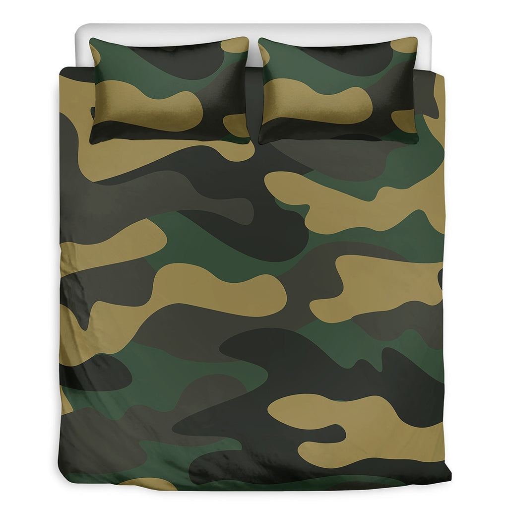Black & Green Camouflage Bedding Set