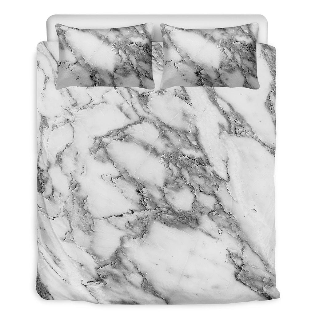 White Gray Marble Bedding Set