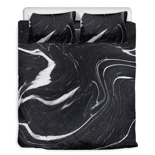 Black White Marble Bedding Set