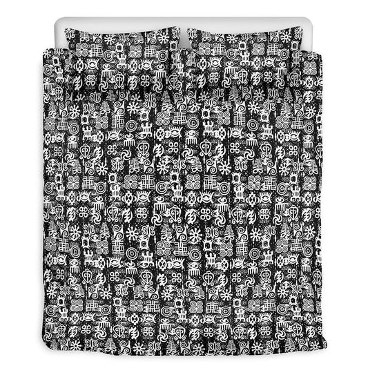 Black White African Adinkra Bedding Set