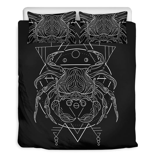 Black White Cancer Sign Bedding Set