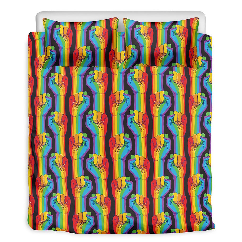 Gay Pride Hand Sign Bedding Set