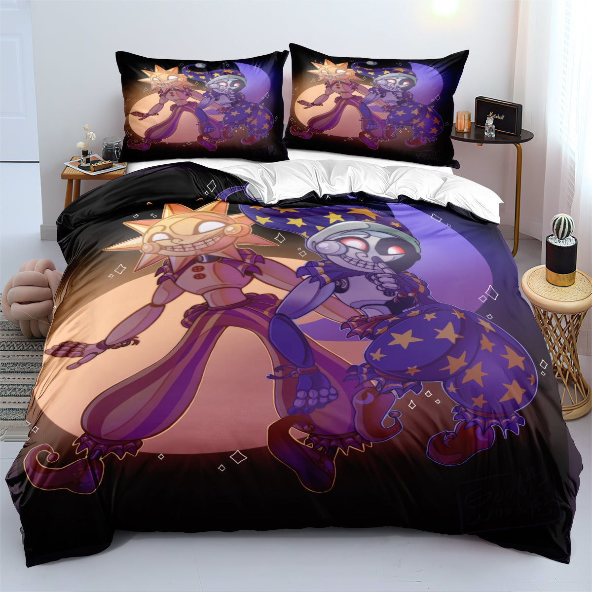 Sundrop and Moondrop Fnaf Bedding Set