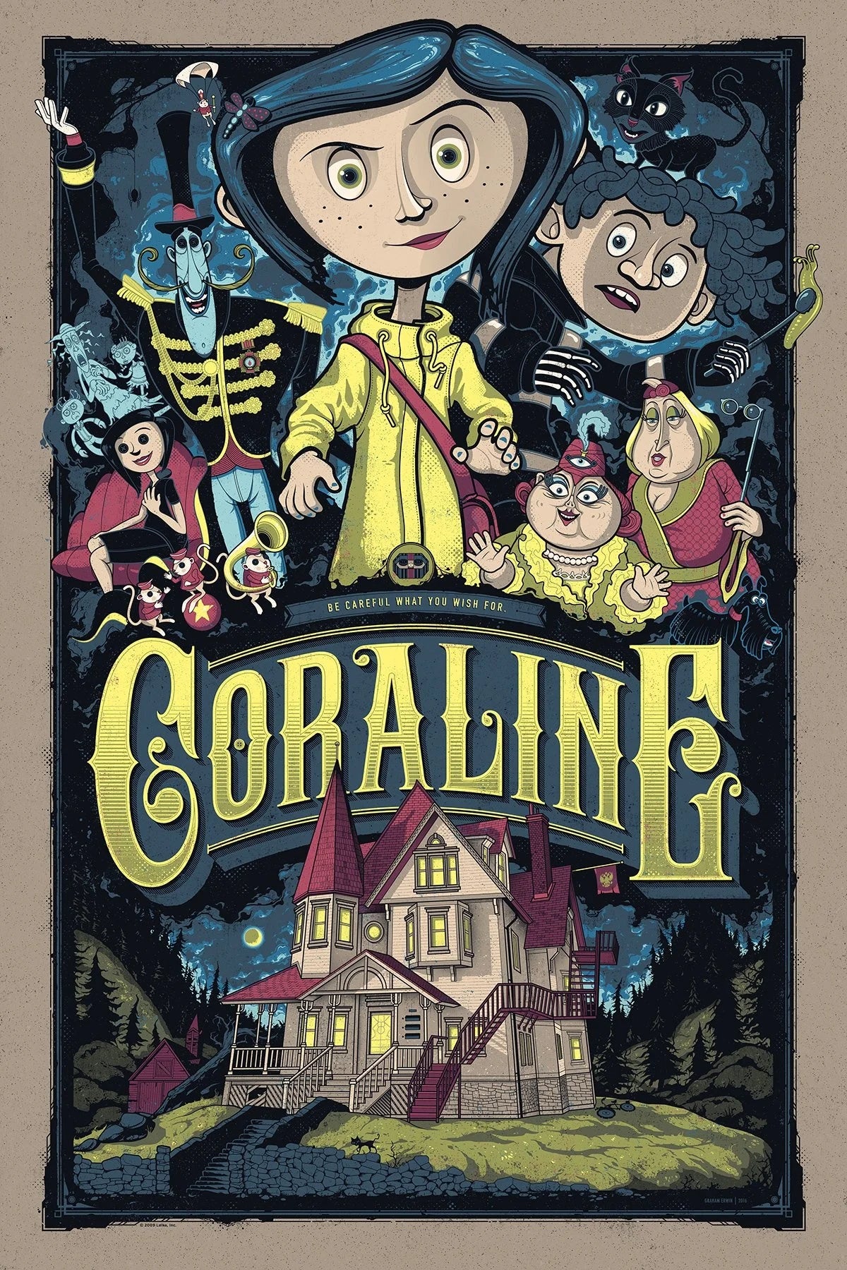 Anime Movie Coraline Poster Canvas Wall Art