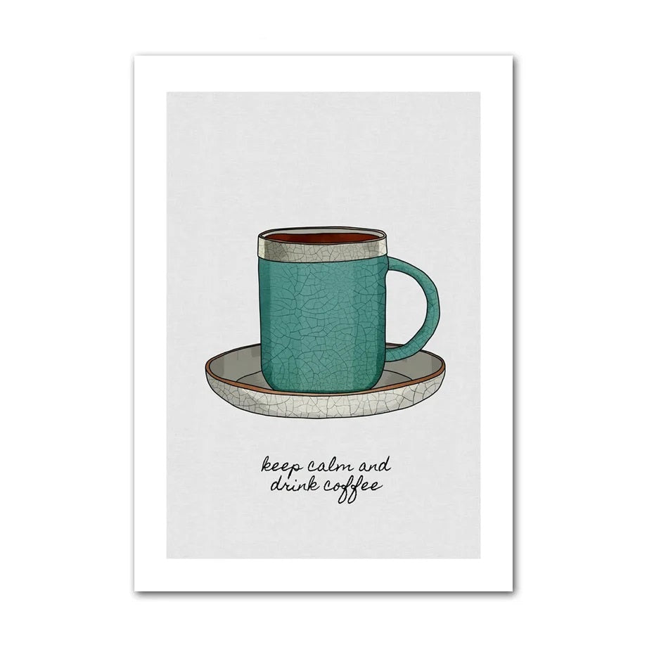 Keep Calm and Drink Coffee Poster Canvas Print