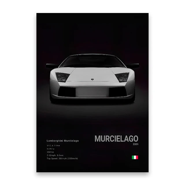 Lamborghini Murcielago Poster Canvas Wall Art