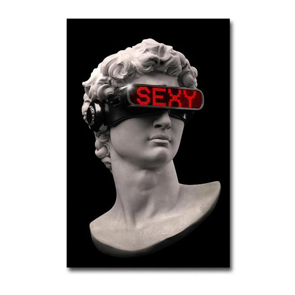 Modern David Sculpture Poster Canvas for Living Room