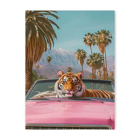 Aesthetic Summer Tiger Poster Canvas Decor for Bedroom