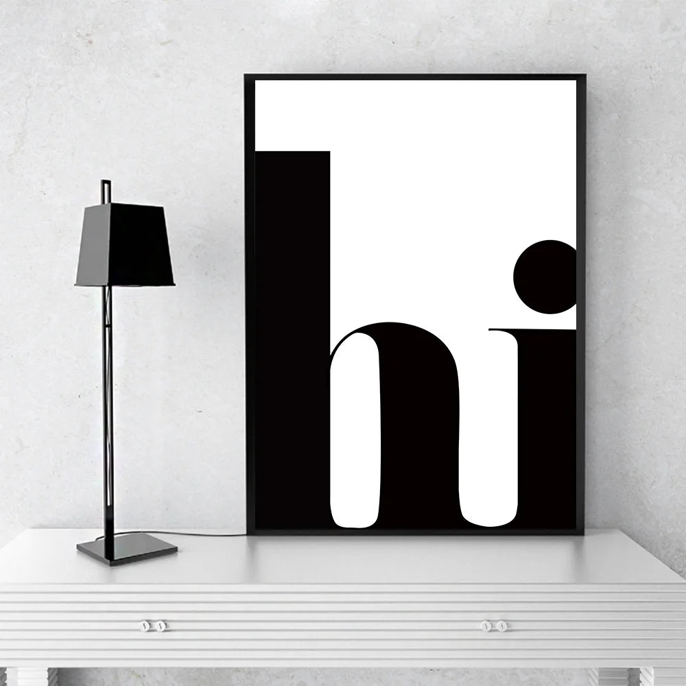 Minimalist Hi Poster Canvas Print For Living Room