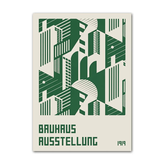 Bauhaus Poster Canvas Wall Art, Ausstellung 1919