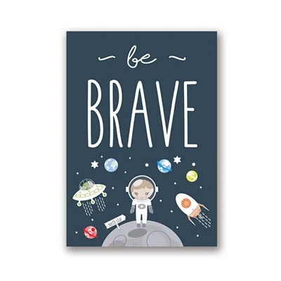 Space Themed Poster Wall Art for Nursery Kid Room