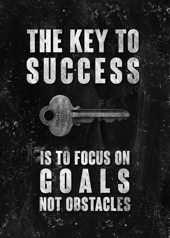 The Key To Success Motivational Quote Poster Canvas