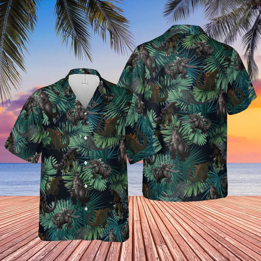 Godzilla Kaiju Pattern Hawaiian Shirt