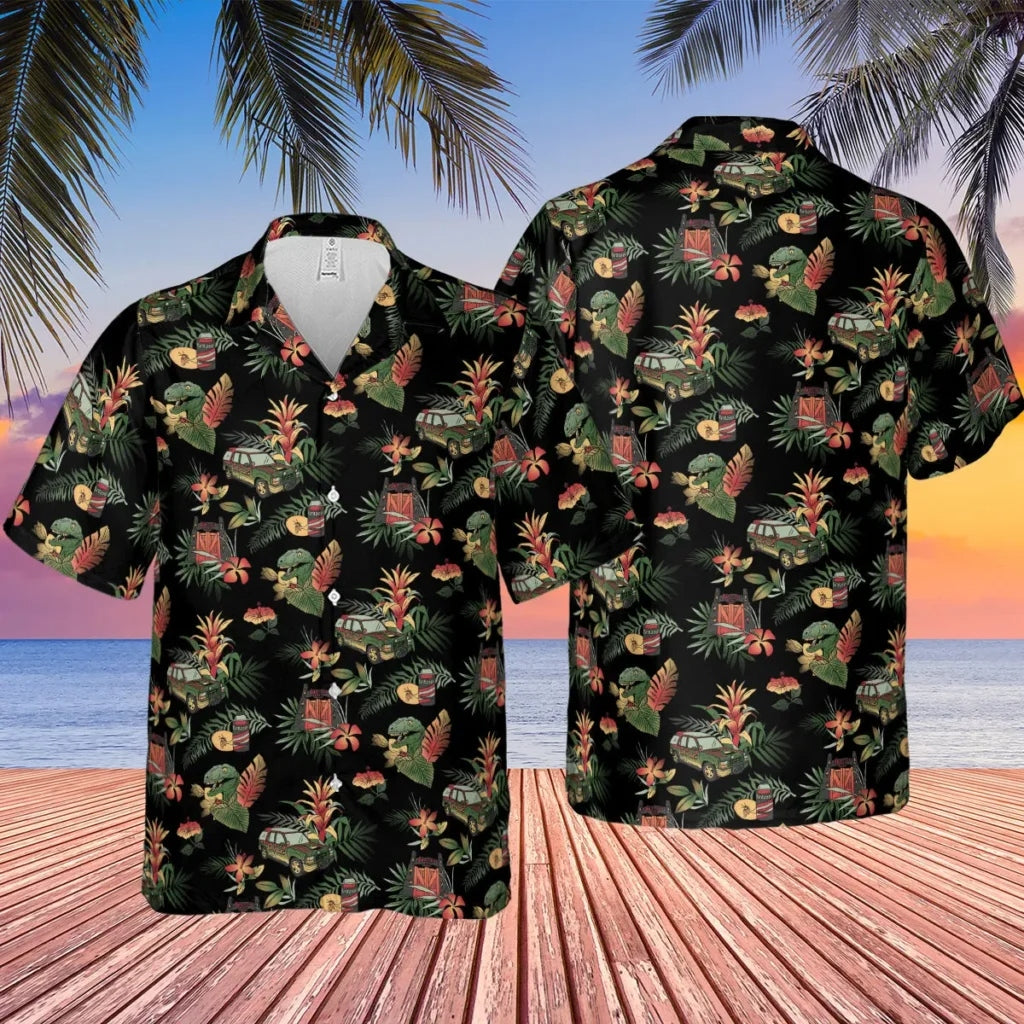 Tropical Dinosaur Jurassic Park Hawaiian Shirt