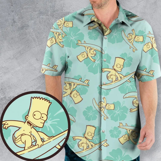 Surfing Simpsons Hawaiian Shirt