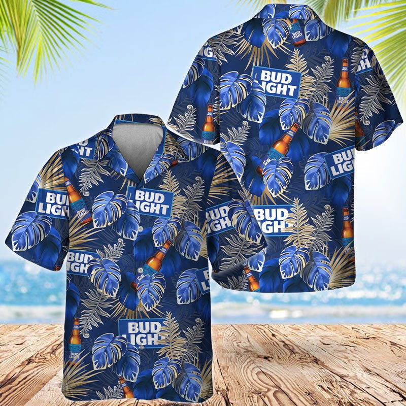 Palm Leaves Bud Light Hawaiian Shirt