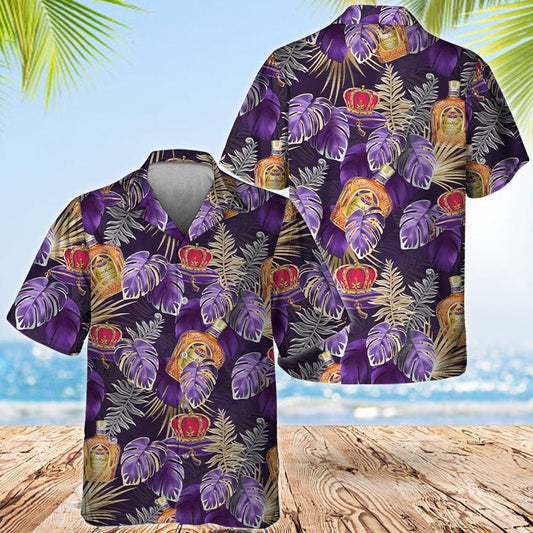 Palm Leaves Crown Royal Hawaiian Shirt