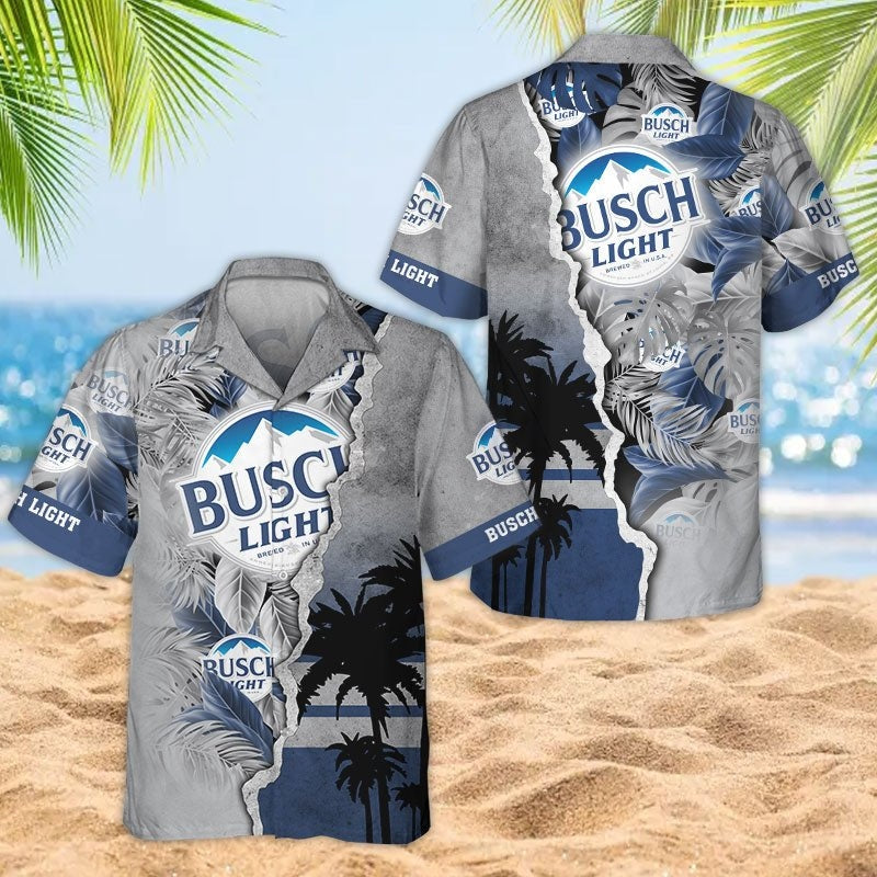 Tropical Torn Paper Busch Light Hawaiian Shirt
