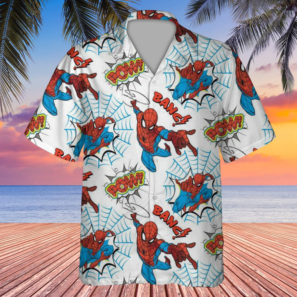Spider Web Spiderman Hawaiian Shirt