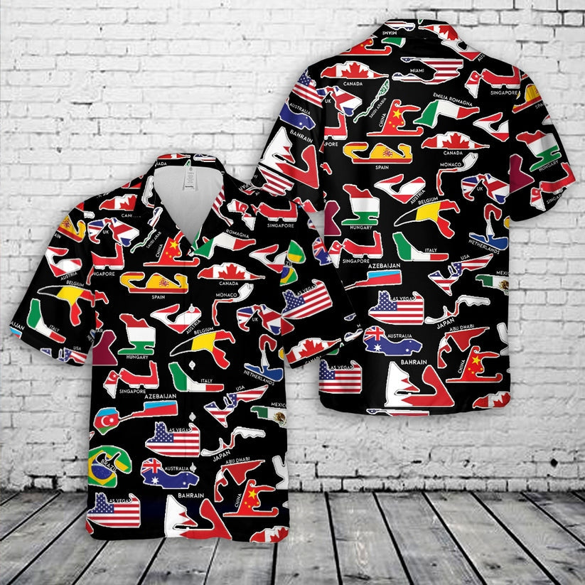 F1 Racing Tracks Hawaiian Shirt