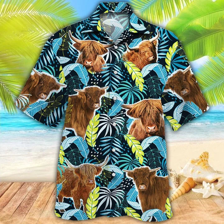 Highland Cattle Lovers Summer Hawaiian Shirt