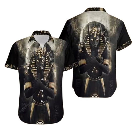 Retro Egyptian Pharaoh Anubis Hawaiian Shirt
