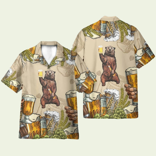 Bear And Beer Hawaiian Shirt