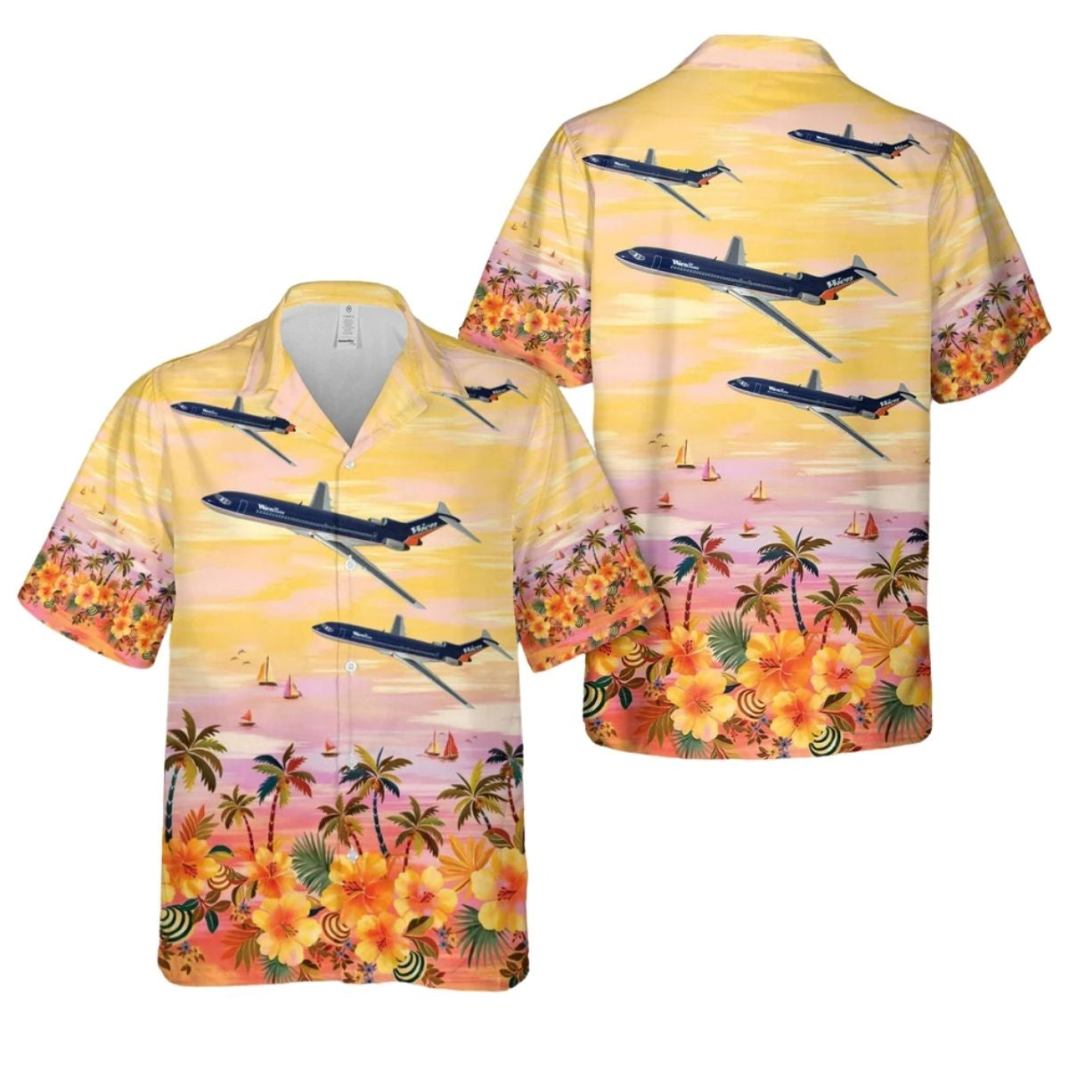 Boeing 727 Wien Air Alaska Airlines Plane Hawaiian Shirt