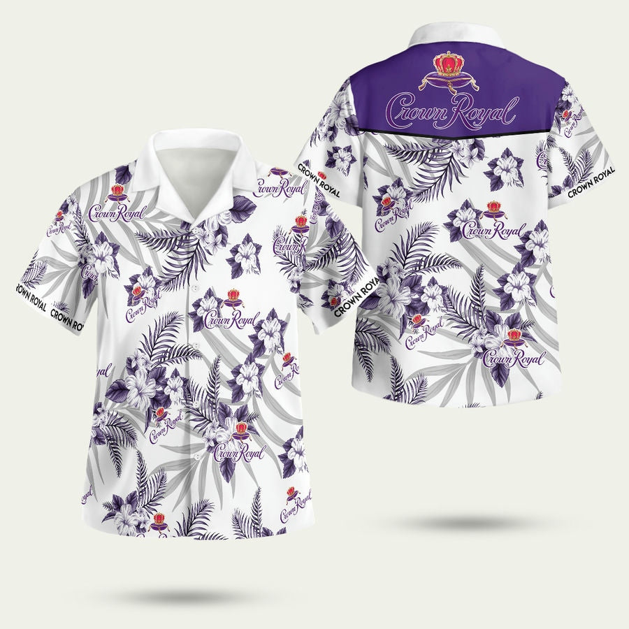 Beach Crown Royal Canadian Whisky Hawaiian Shirt