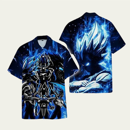 Dragon Ball Z Vegeta Blue Hawaiian Shirt