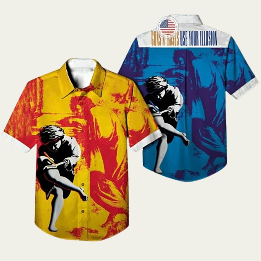 Guns N Roses Band Hawaiian Shirt, Use Your Illusion Album