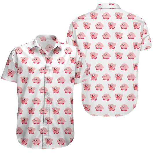 Cute Kirby Face Summer Hawaiian Shirt