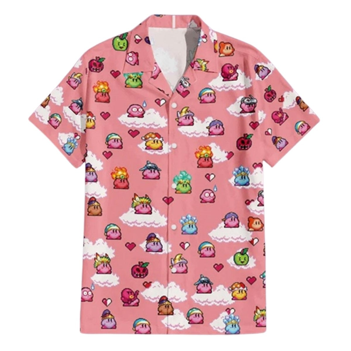 Kirby Hawaiian Shirt, 8 Bit Pixel Art