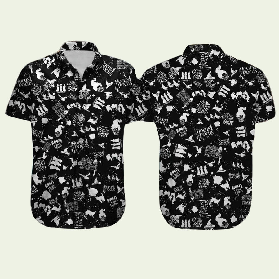 Black And White Hocus Pocus Hawaiian Shirt