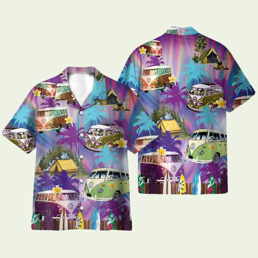 Summer Camping Van Hippie Hawaiian Shirt